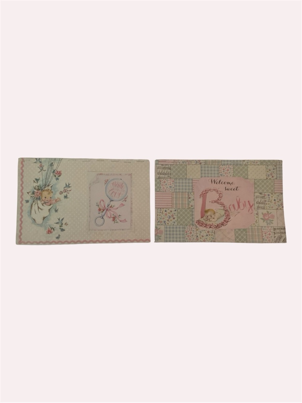 Set of 2 Handmade Vintage Baby Pocket Notebooks Lined Journal Stationery Gift